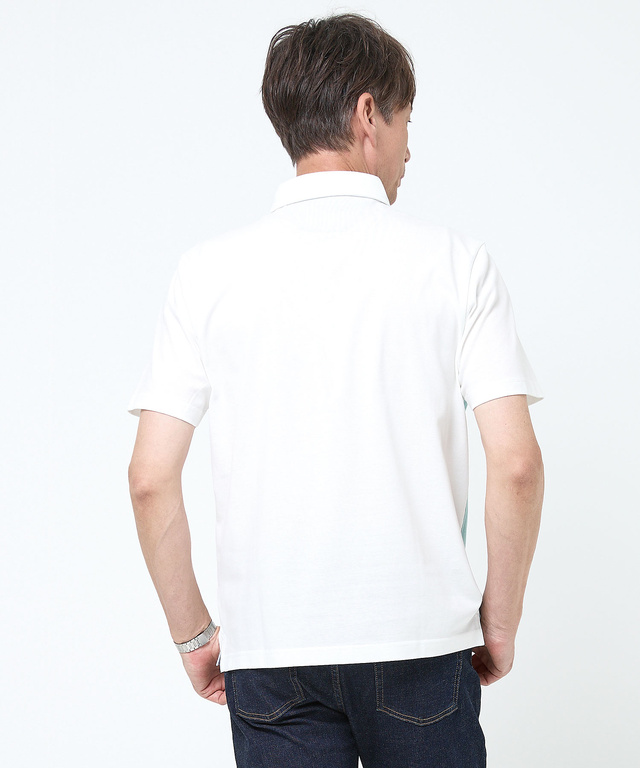 スノーコットン ストライプ ポロシャツ【接触冷感】