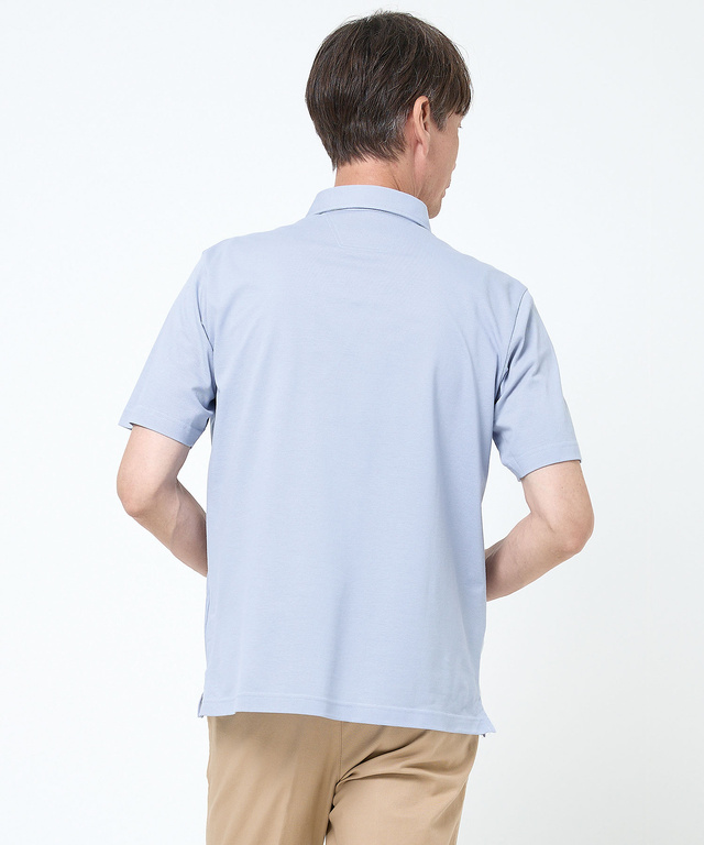 スノーコットン ストライプ ポロシャツ【接触冷感】