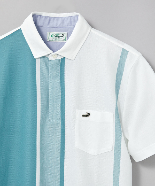 スノーコットン ストライプ ポロシャツ【接触冷感】