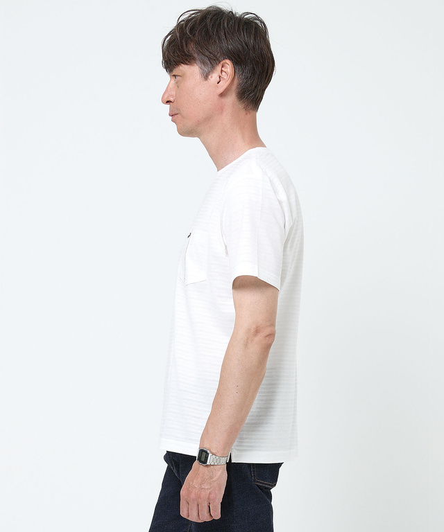 スノーコットン シャドーボーダー Tシャツ【接触冷感】