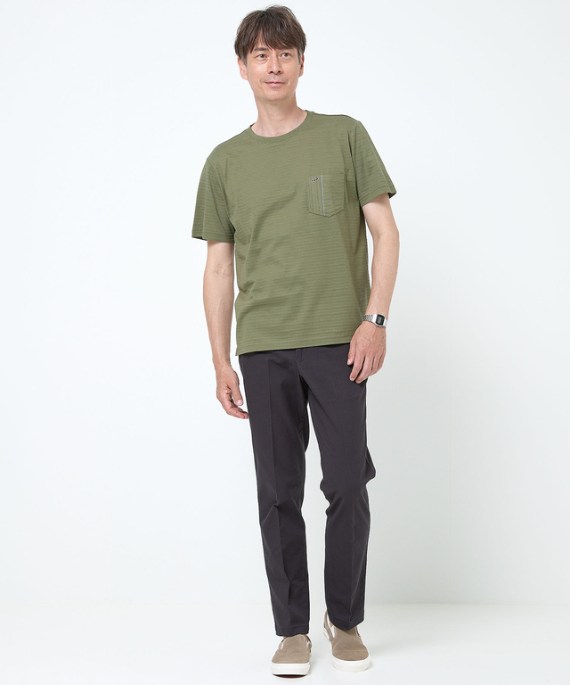 スノーコットン シャドーボーダー Tシャツ【接触冷感】