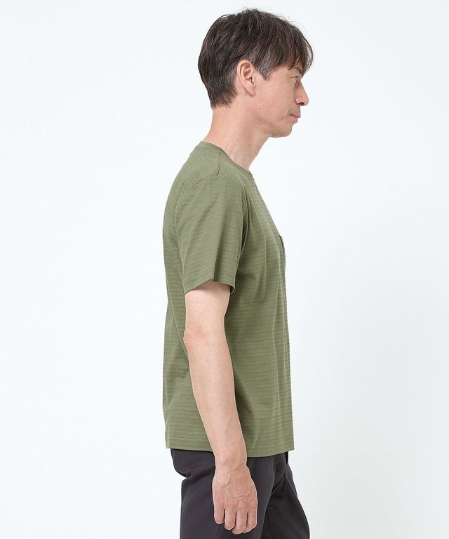 スノーコットン シャドーボーダー Tシャツ【接触冷感】