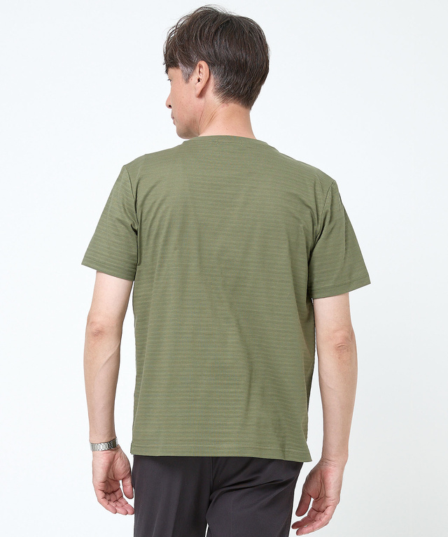 スノーコットン シャドーボーダー Tシャツ【接触冷感】