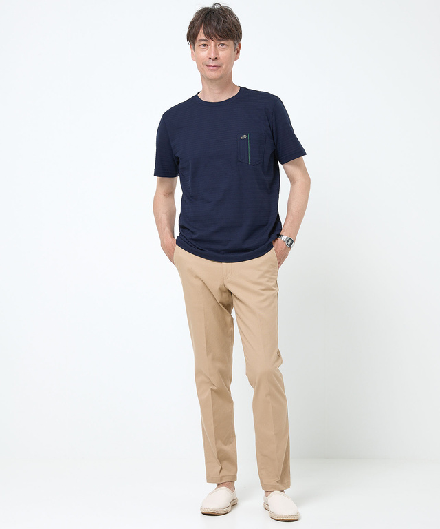 スノーコットン シャドーボーダー Tシャツ【接触冷感】