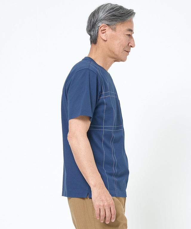 スノーコットン パネルチェック Tシャツ【接触冷感】