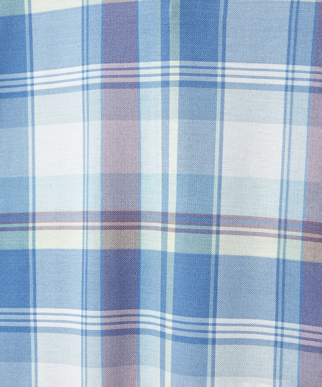 鹿の子 チェックプリント ポロシャツ【吸汗速乾】