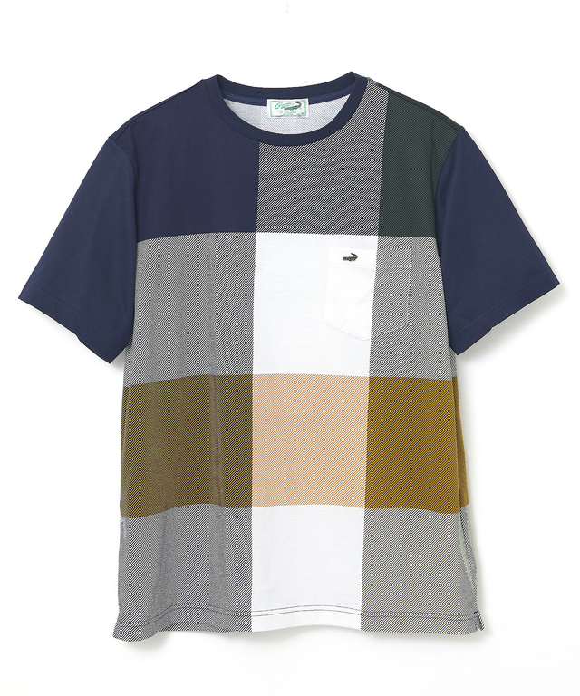クロコダイルタータン パネルチェック Tシャツ