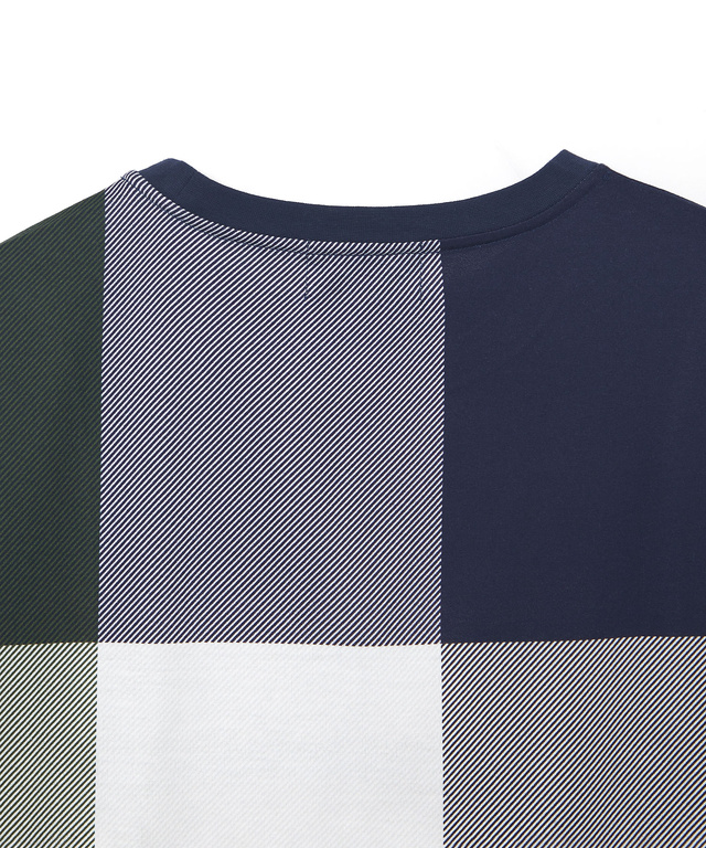 クロコダイルタータン パネルチェック Tシャツ