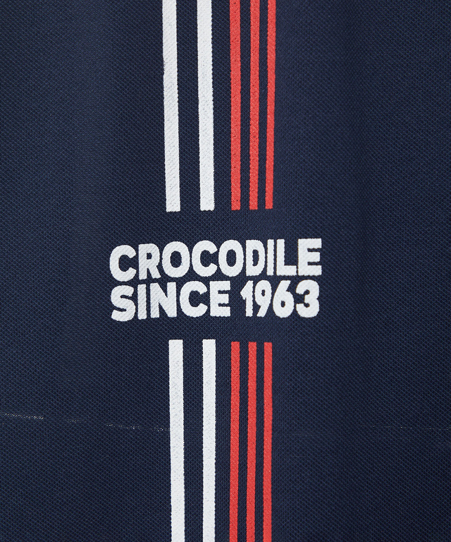 シルケット ラインプリント ポロシャツ