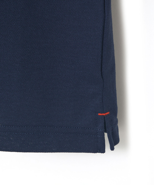 シルケット ラインプリント ポロシャツ