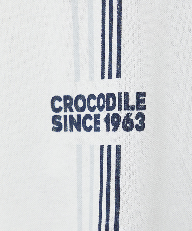 シルケット ラインプリント ポロシャツ