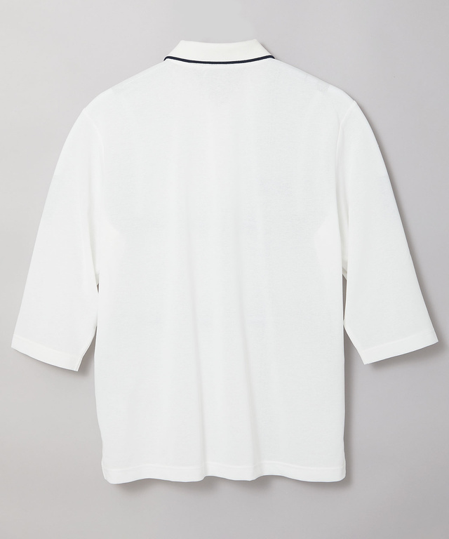 シルケット ラインプリント ポロシャツ