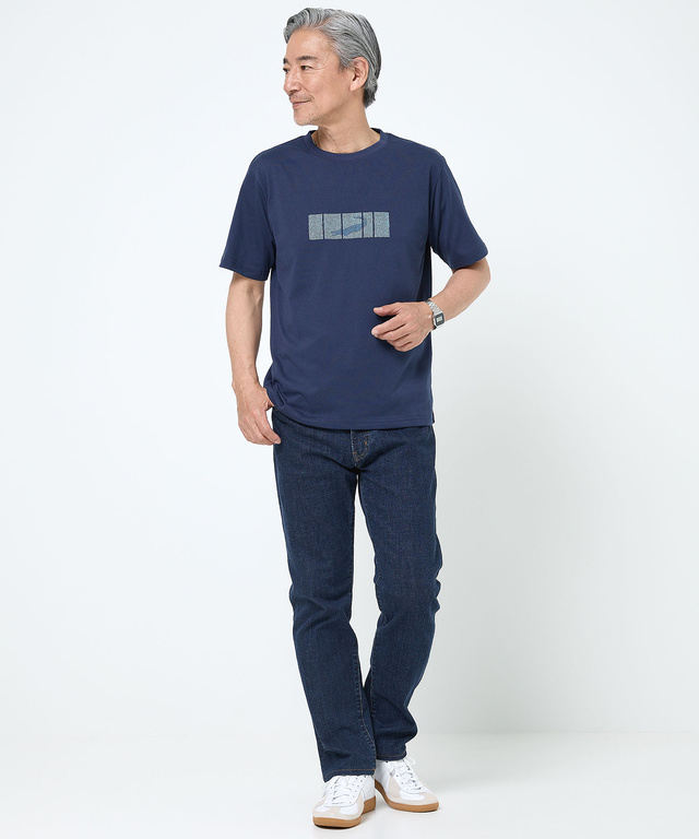 デニム調 ロゴプリント Tシャツ