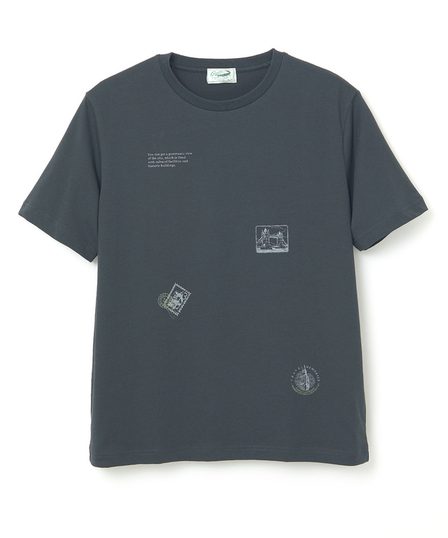 スタンププリント プレーティング Tシャツ