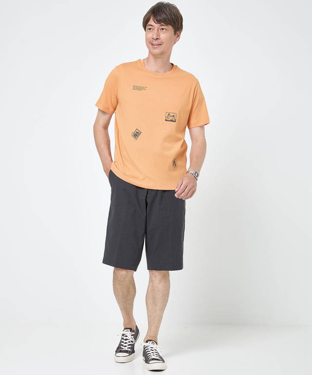 スタンププリント プレーティング Tシャツ