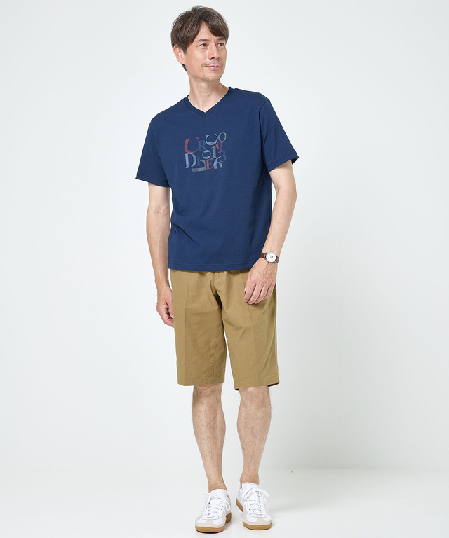 ロゴプリント Vネック Tシャツ