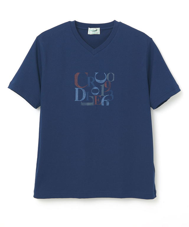 ロゴプリント Vネック Tシャツ