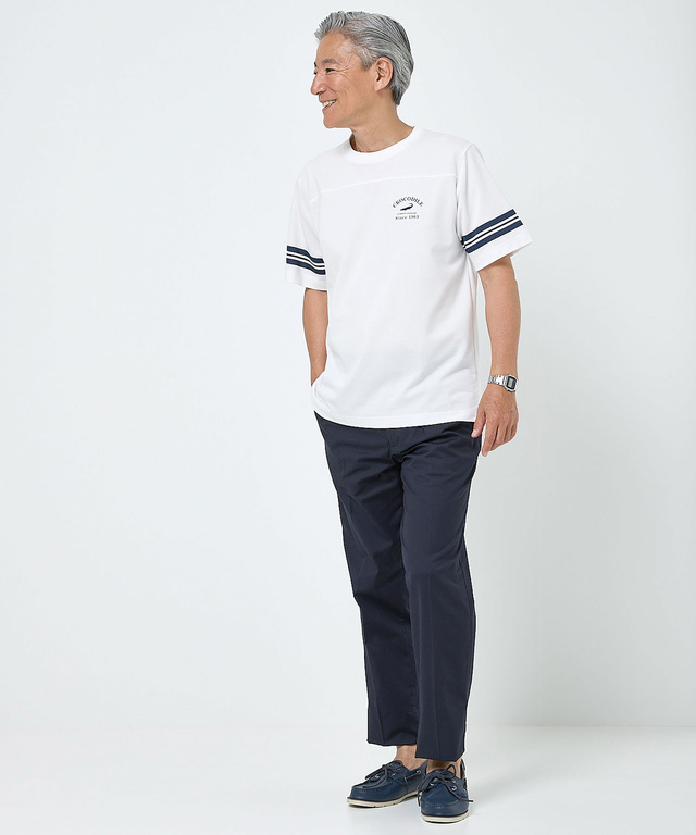 袖ライン フロント切り替え Tシャツ