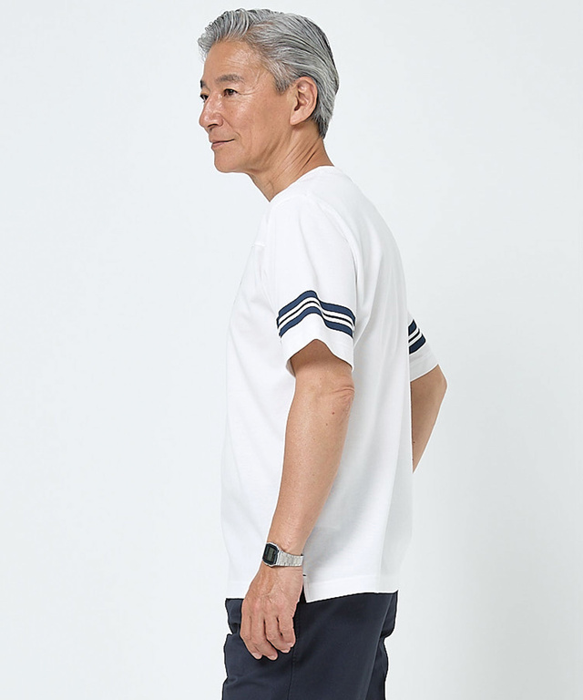 袖ライン フロント切り替え Tシャツ