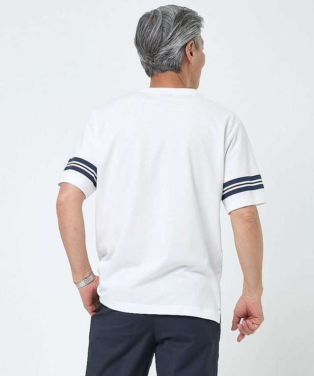 袖ライン フロント切り替え Tシャツ