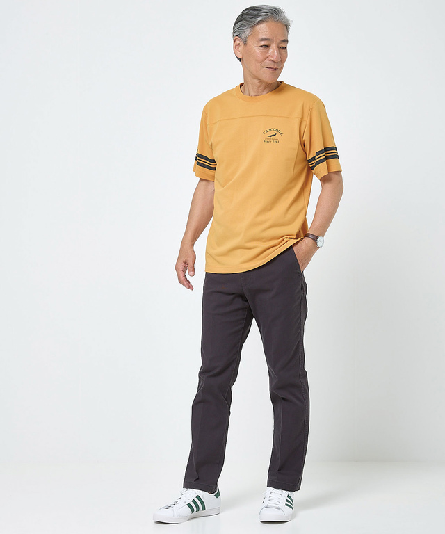 袖ライン フロント切り替え Tシャツ
