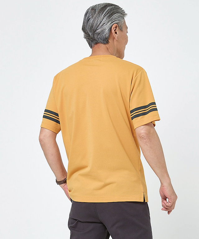 袖ライン フロント切り替え Tシャツ