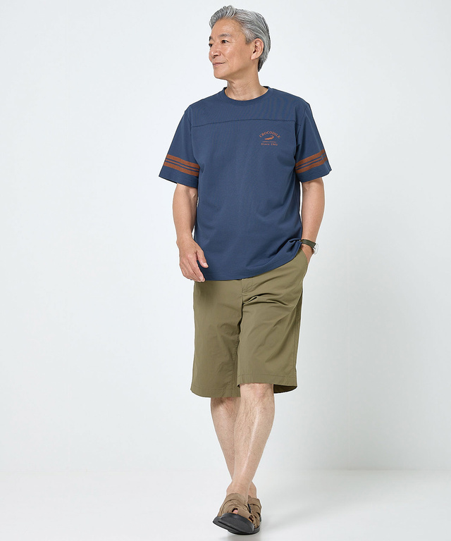 袖ライン フロント切り替え Tシャツ
