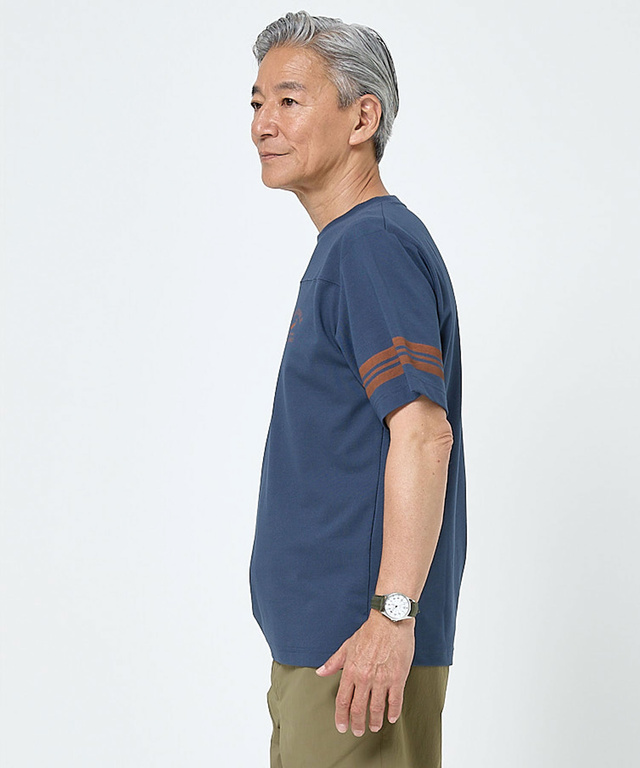 袖ライン フロント切り替え Tシャツ