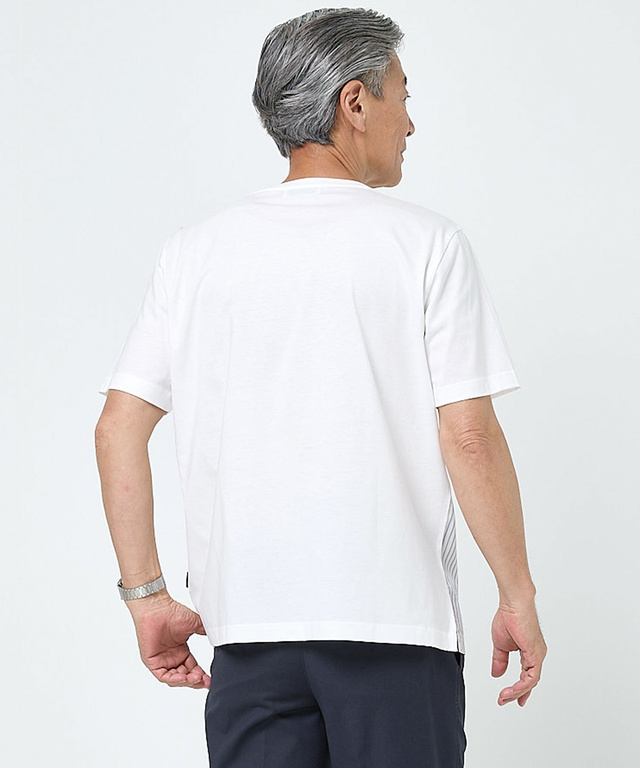 スノーコットン マルチストライプ Tシャツ【接触冷感】