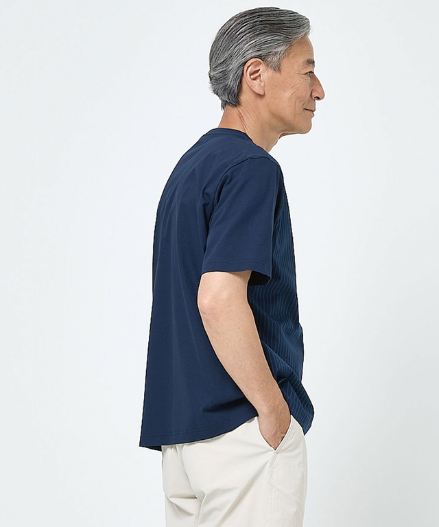 スノーコットン マルチストライプ Tシャツ【接触冷感】