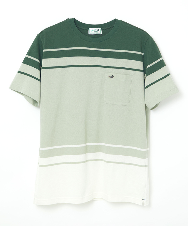 鹿の子調 パネルボーダー Tシャツ