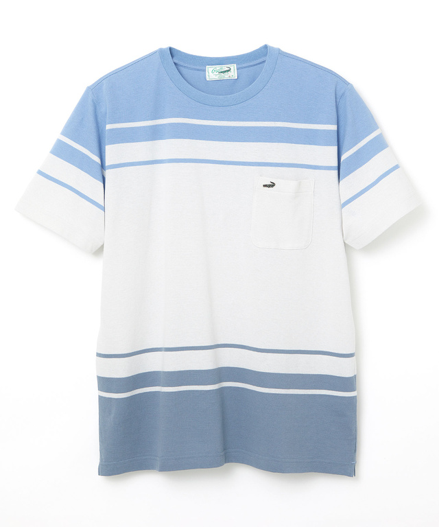 鹿の子調 パネルボーダー Tシャツ