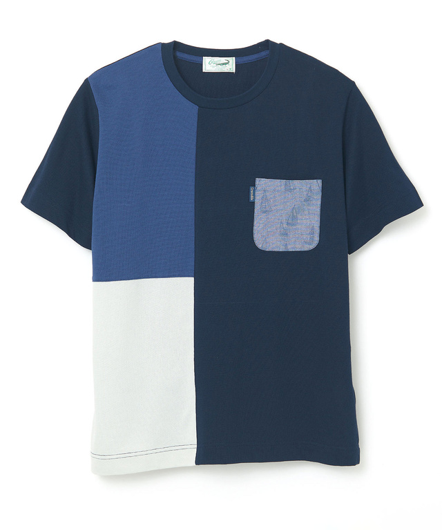 鹿の子 ブロック配色 Tシャツ【吸汗速乾】