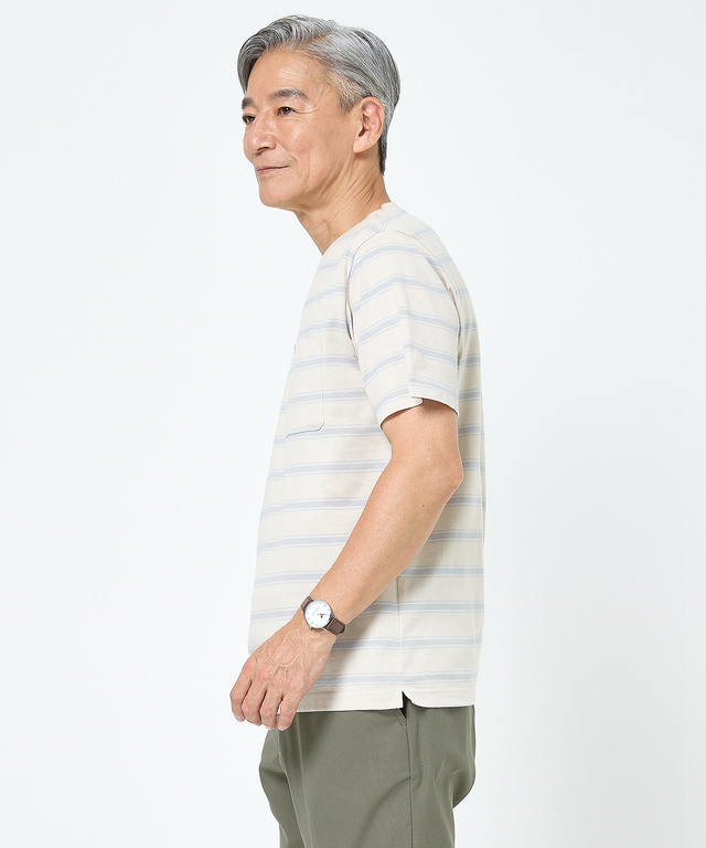 バイカラー ボーダー Tシャツ【ウガンダ オーガニック コットン】