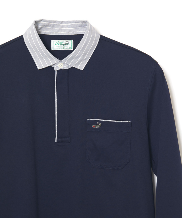 シルケット 襟切り替え ポロシャツ