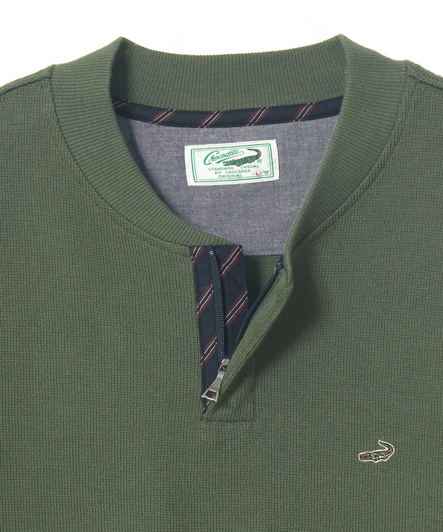 ジップ ヘンリーネック スウェット