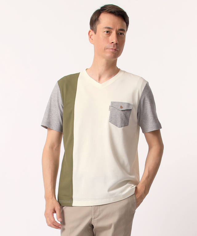 配色切替Tシャツ【スノーコットン】