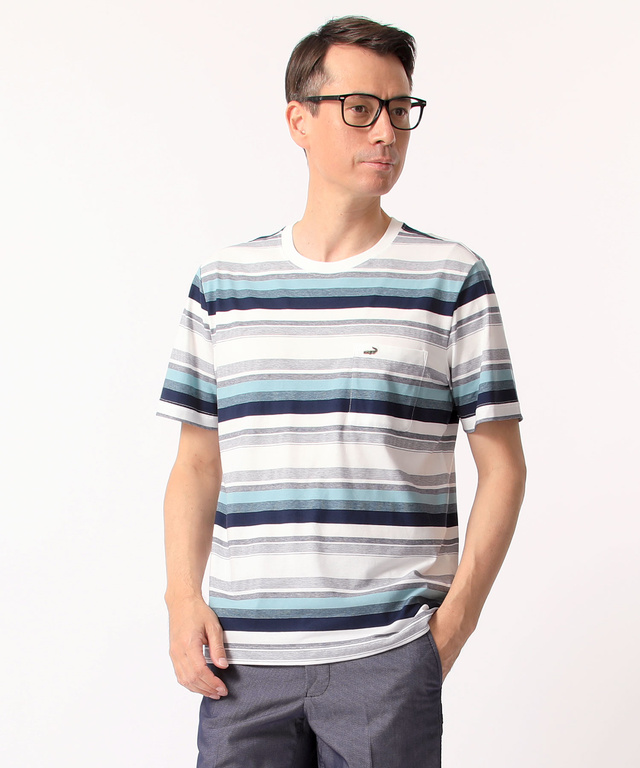 マルチボーダーTシャツ【スノーコットン】