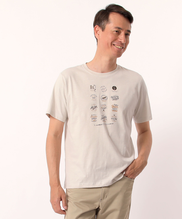 タイポグラフィプリントTシャツ