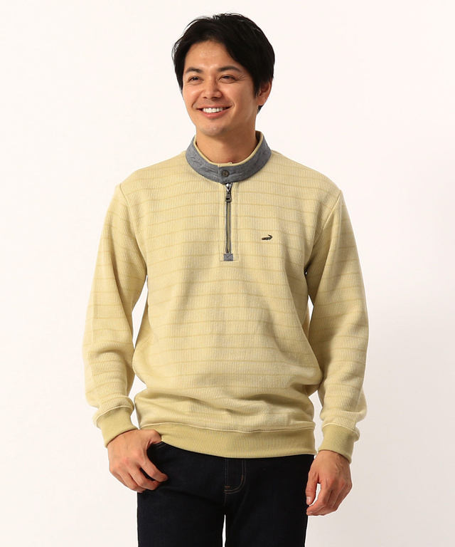 リヨセルハーフジップカットトレーナー【JAPAN FABRIC】