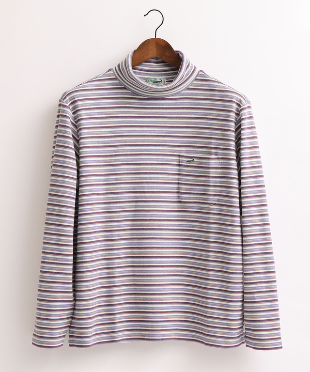 ボーダータートルネックTシャツ