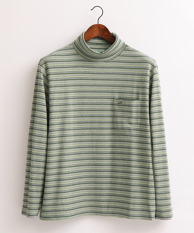 ボーダータートルネックTシャツ