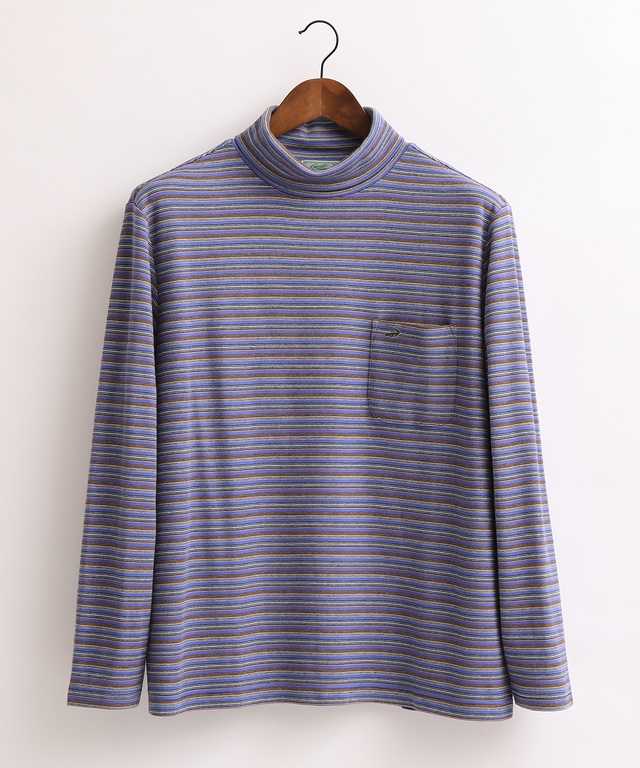 ボーダータートルネックTシャツ