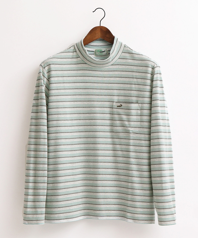 ボーダーハイネックTシャツ