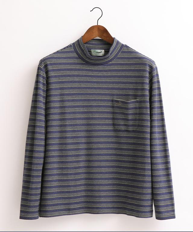 ボーダーハイネックTシャツ