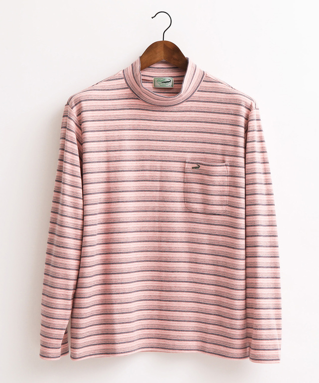 ボーダーハイネックTシャツ