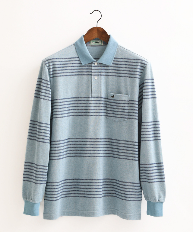 メランジボーダー柄ポロシャツ【MADE IN JAPAN】