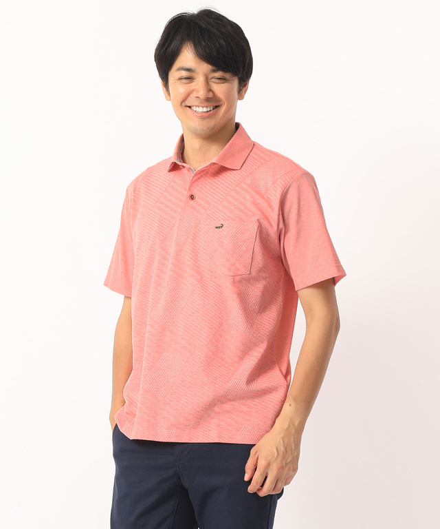ジャガード切り替えポロシャツ【MADE IN JAPAN】【QUICKDRY 吸汗速乾】