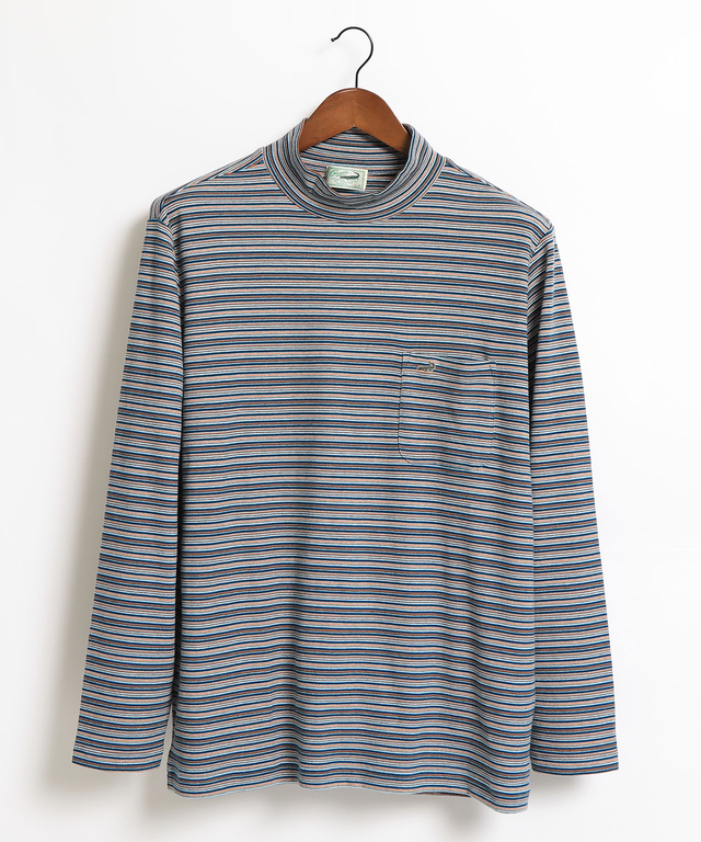 ボーダーハイネックTシャツ