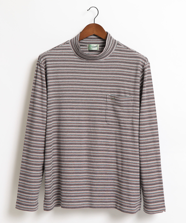 ボーダーハイネックTシャツ